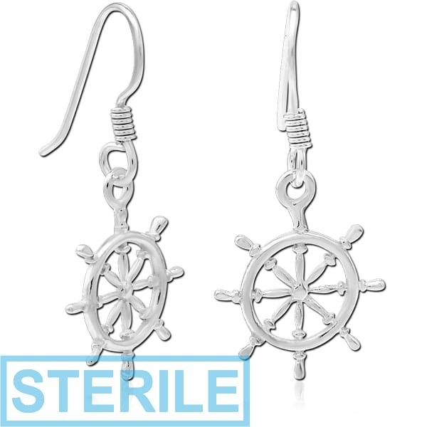 STERILE STERLING SILVER 925 EARRINGS PAIR - WHEEL