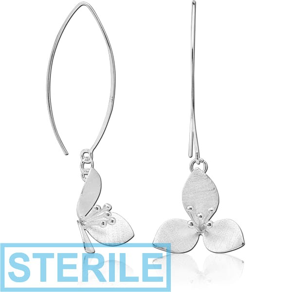 STERILE STERLING SILVER 925 EARRINGS PAIR - FLOWER