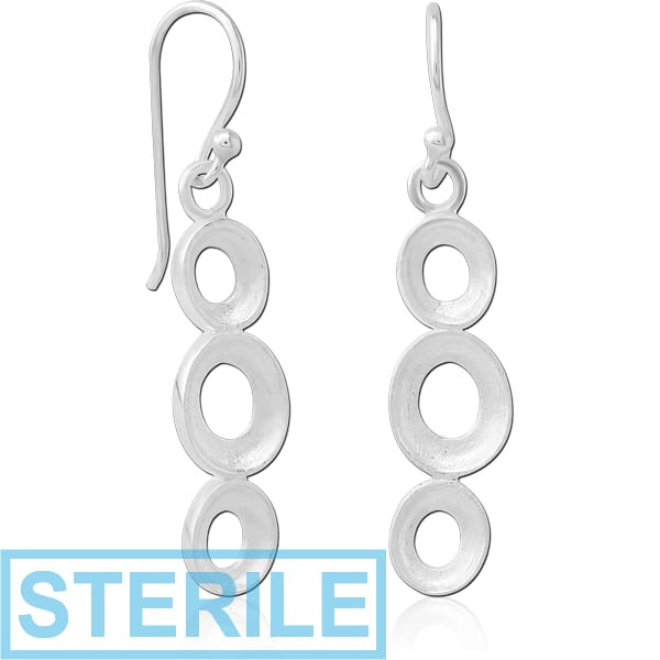 STERILE STERLING SILVER 925 MATT FINISH EARRINGS PAIR