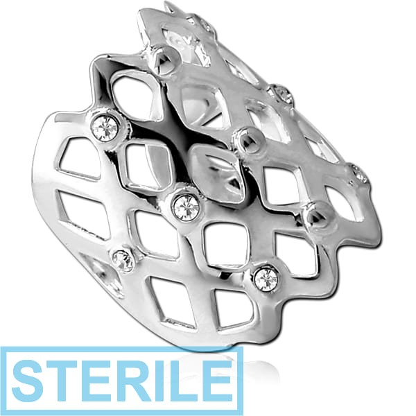 STERILE STERLING SILVER 925 JEWELLED EAR CUFF