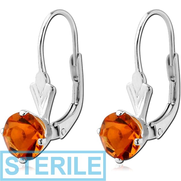 STERILE STERLING SILVER 925 JEWELLED EAR CLIPS