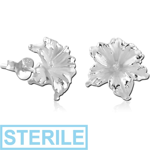 STERILE STERLING SILVER 925 EAR STUDS PAIR - FOLWER