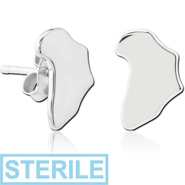 STERILE STERLING SILVER 925 EAR STUDS PAIR - AFRICA