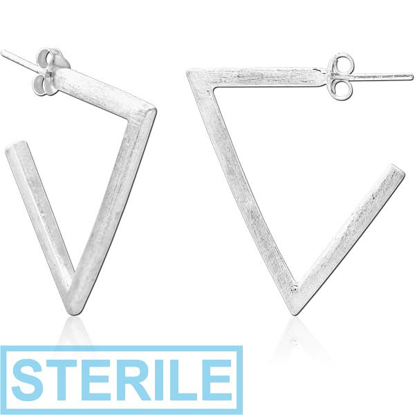 STERILE STERLING SILVER 925 MATT FINISH EAR STUDS PAIR