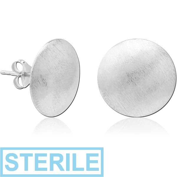 STERILE STERLING SILVER 925 MATT FINISH EAR STUDS PAIR