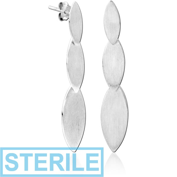 STERILE STERLING SILVER 925 MATT FINISH EAR STUDS PAIR