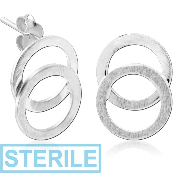 STERILE STERLING SILVER 925 MATT FINISH EAR STUDS PAIR