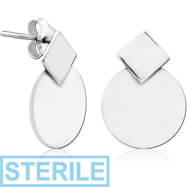 STERILE STERLING SILVER 925 EAR STUDS PAIR