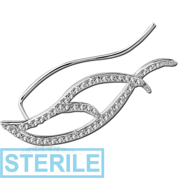 STERILE STERLING SILVER 925 JEWELLED EAR VINE - LEFT