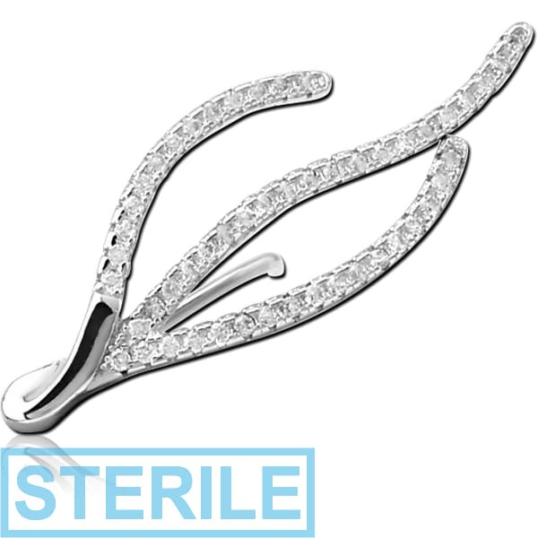 STERILE STERLING SILVER 925 JEWELLED EAR VINE - LEFT
