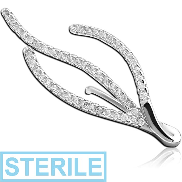 STERILE STERLING SILVER 925 JEWELLED EAR VINE - RIGHT