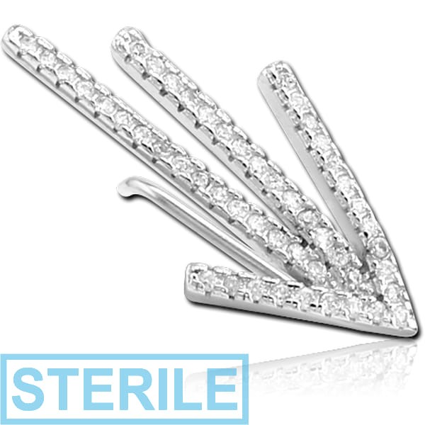 STERILE STERLING SILVER 925 JEWELLED EAR VINE - RIGHT