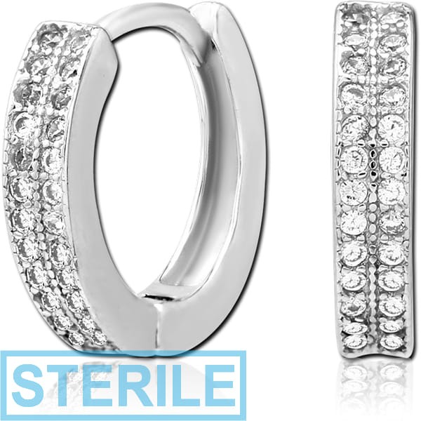 STERILE STERLING SILVER 925 JEWELLED HUGGIES PAIR