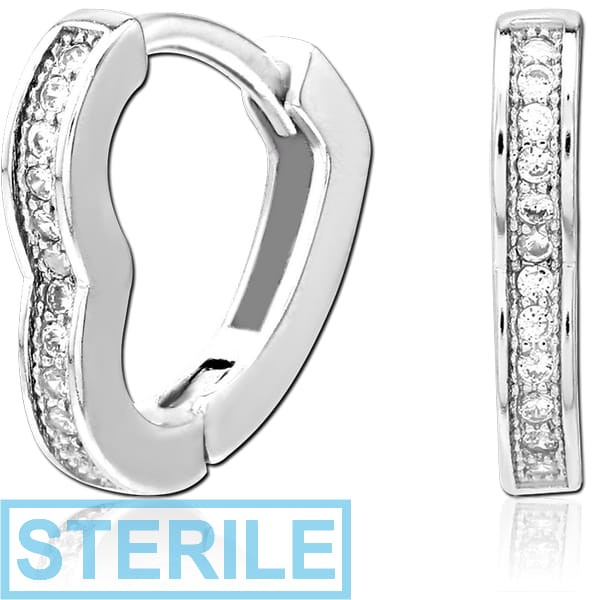 STERILE STERLING SILVER 925 JEWELLED HUGGIES PAIR