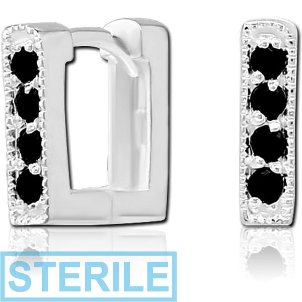 STERILE STERLING SILVER 925 JEWELLED HUGGIES PAIR