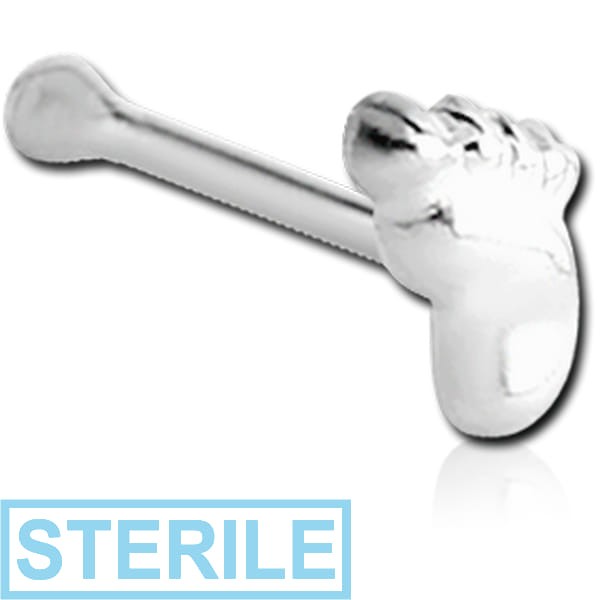STERILE STERLING SILVER 925 FOOT NOSE BONE