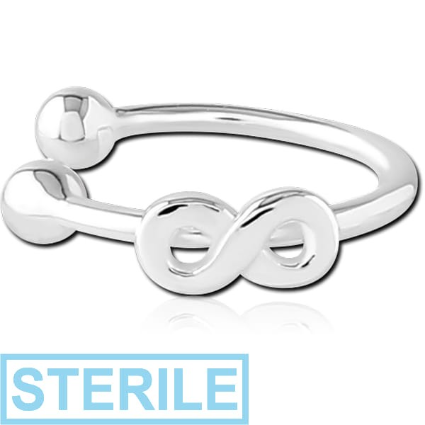 STERILE STERLING SILVER 925 ILLUSION NOSE RING WITH INFINTY