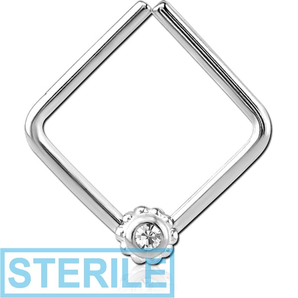STERILE SURGICAL STEEL OPEN SQUARE SEAMLESS RING