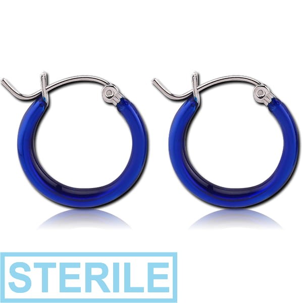 STERILE SURGICAL STEEL ROUND WIRE EAR HOOPS PAIR