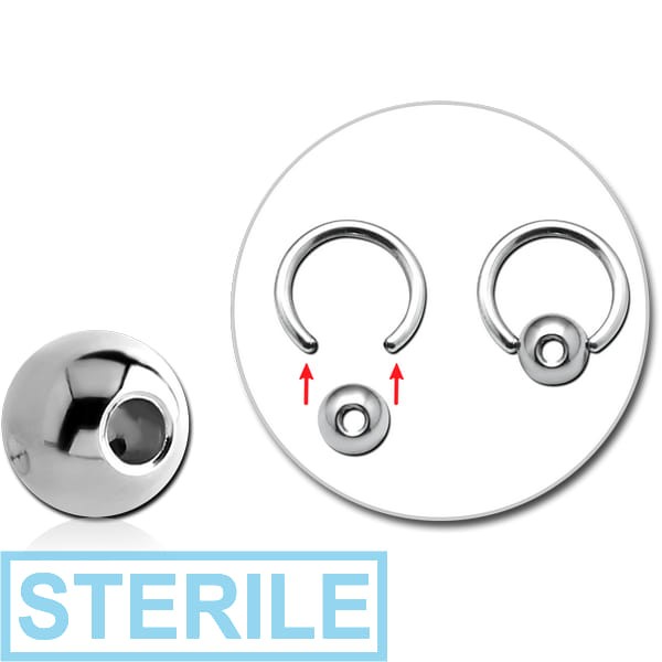 STERILE SURGICAL STEEL SLAVE SPINNER BALL WITHOUT RING
