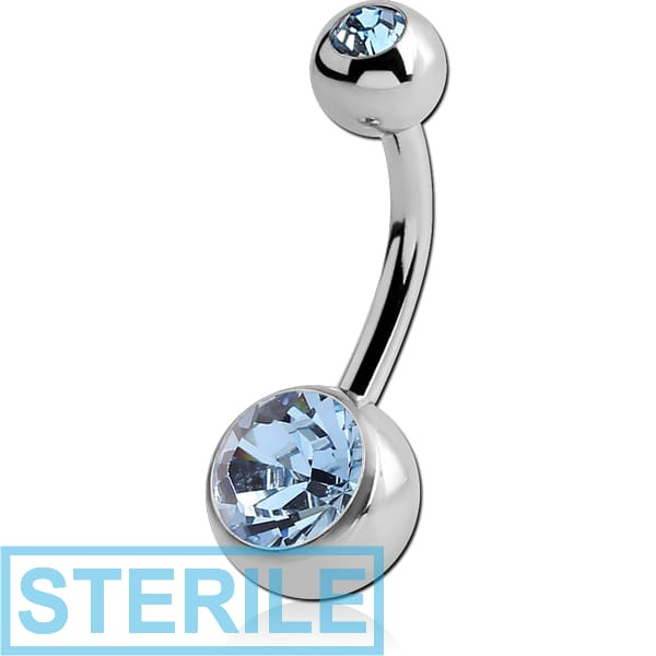 STERILE TITANIUM DOUBLE VALUE JEWELLED NAVEL BANANA