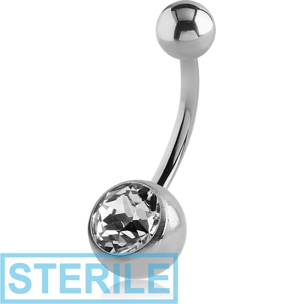 STERILE TITANIUM VALUE CRYSTAL JEWELLED NAVEL BANANA