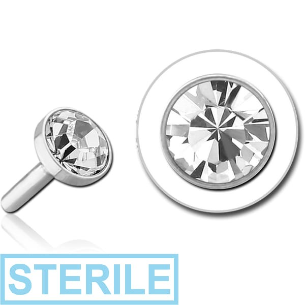 STERILE TITANIUM HIGH END CRYSTAL JEWELLED PUSH FIT DISC FOR BIOFLEX INTERNAL LABRET