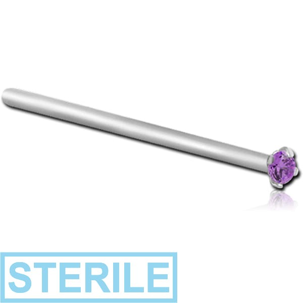 STERILE TITANIUM STRAIGHT PRONG SET 1.5 MM JEWELLED TITANIUM NOSE STUDS