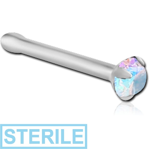 STERILE TITANIUM PRONG SET 2MM JEWELLED NOSE BONE