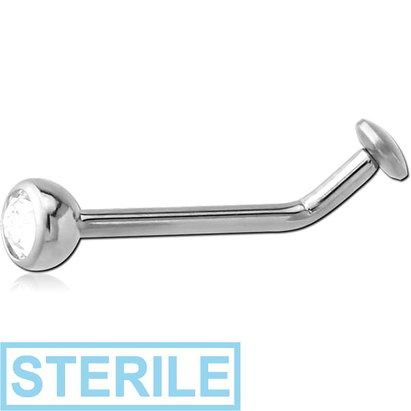 STERILE FLAT INTERNALLY THREADED TITANIUM SURFACE BARBELL WITH DISC AND JEWELLED BALL
