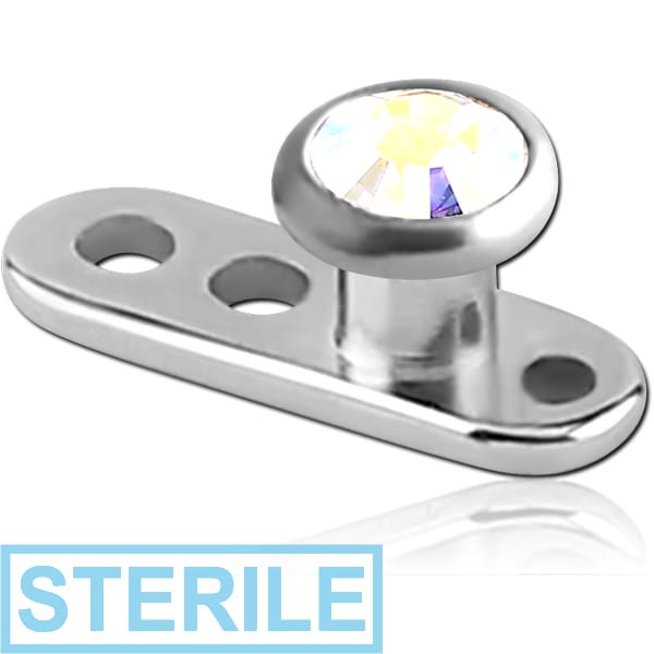 STERILE TITANIUM INTERNALLY THREADED DERMAL ANCHOR WITH JEWELLED DISC