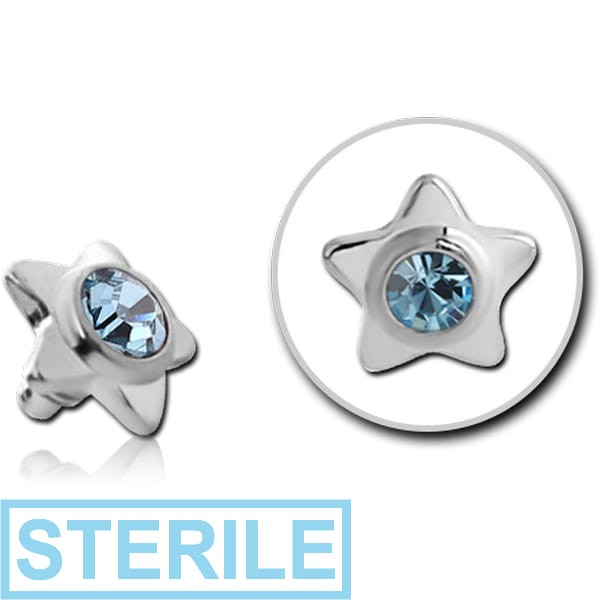 STERILE TITANIUM PREMIUM CRYSTAL JEWELLED STAR FOR 1.6MM INTERNALLY THREADED PINS