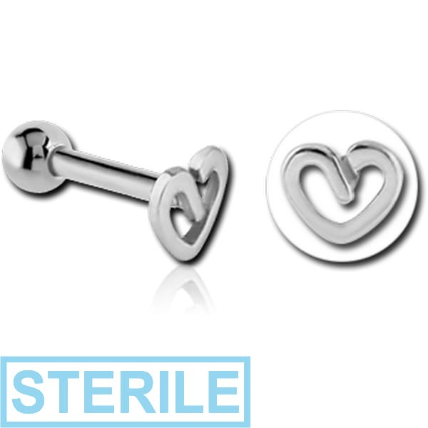 STERILE 14K WHITE GOLD ATTACHMENT WITH TITANIUM INTERNALLY THREADED MICRO BARBELL
