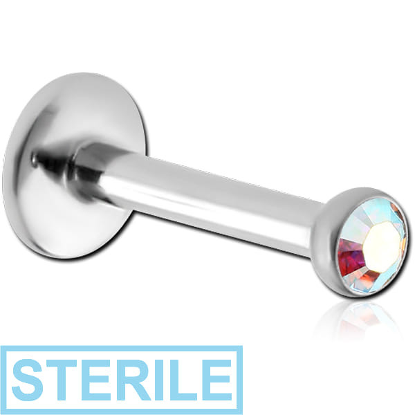 STERILE TITANIUM INTERNALLY THREADED JEWELLED MICRO LABRET