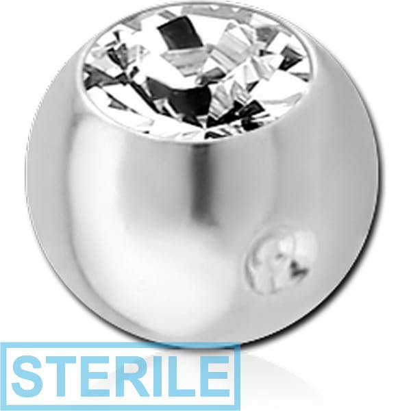 STERILE TITANIUM HIGH END CRYSTAL JEWELLED BALL FOR BALL CLOSURE RING