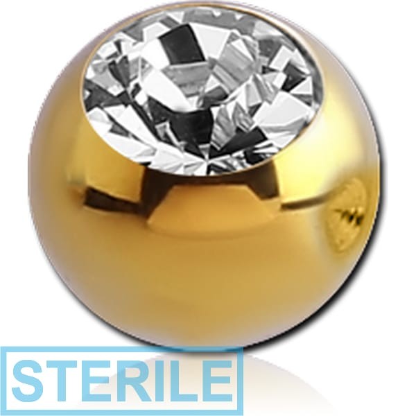 STERILE ANODISED TITANIUM OPTIMA CRYSTAL JEWELLED BALL FOR BALL CLOSURE RING