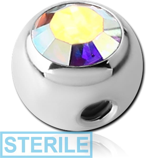 STERILE TITANIUM SIDE THREADED PREMIUM CRYSTAL JEWELLED MICRO BALL
