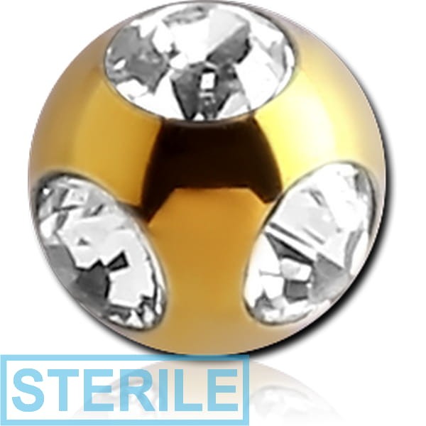 STERILE ANODISED TITANIUM MULTI OPTIMA CRYSTAL JEWELLED MICRO BALL