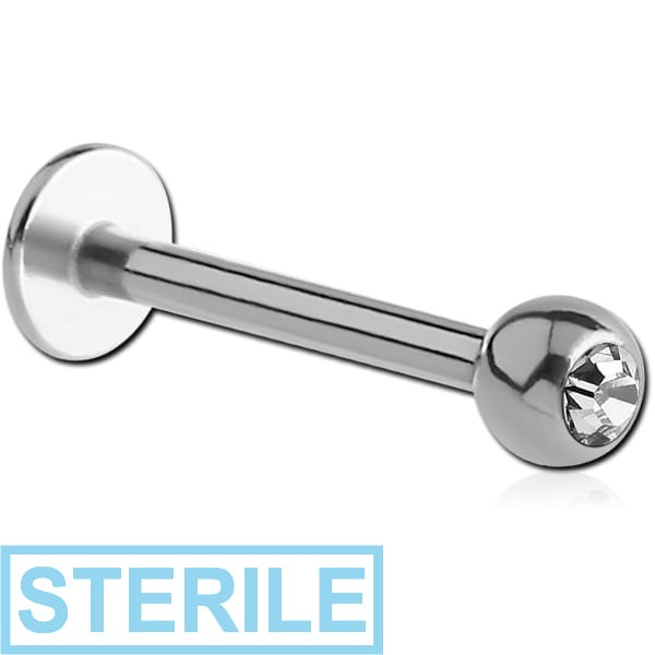 STERILE TITANIUM HIGH END CRYSTAL JEWELLED LABRET