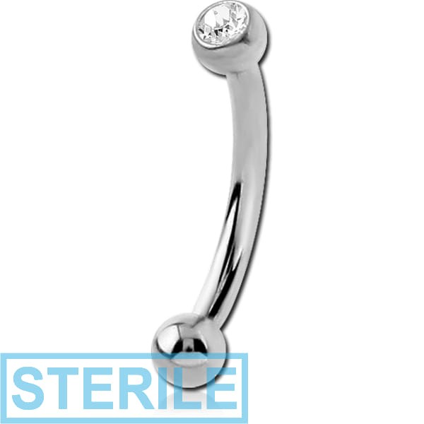 STERILE TITANIUM JEWELLED CURVED MICRO BARBELL WITHOUT TOP BALL
