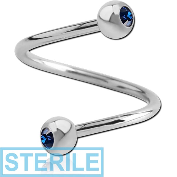 STERILE TITANIUM DOUBLE JEWELLED MICRO BODY SPIRAL