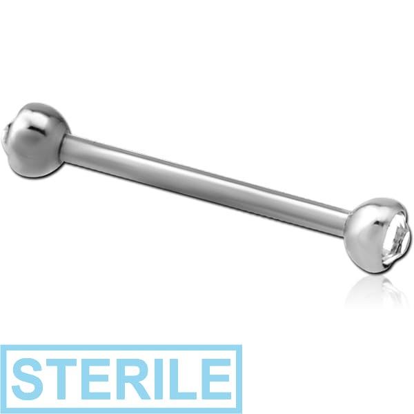 STERILE TITANIUM DOUBLE JEWELLED DISC THREADLESS BARBELL