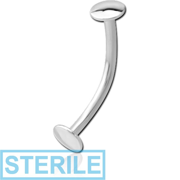 STERILE TITANIUM THREADLESS DISC CURVED BARBELL