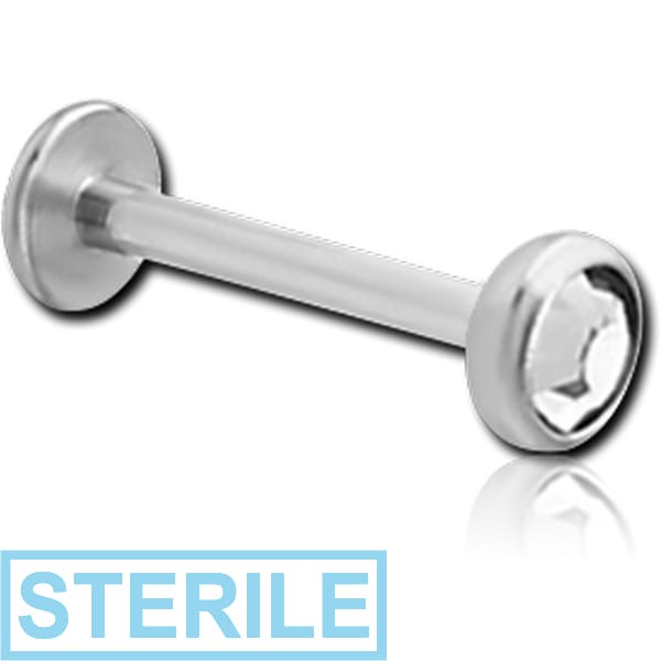 STERILE TITANIUM JEWELLED THREADLESS DISC LABRET