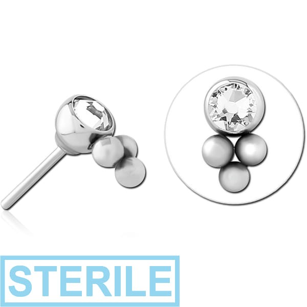 STERILE TITANIUM JEWELLED THREADLESS ATTACHMENT