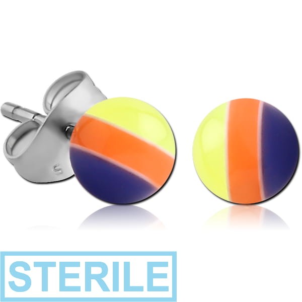 STERILE UV ACRYLIC LAYER BALL EAR STUDS