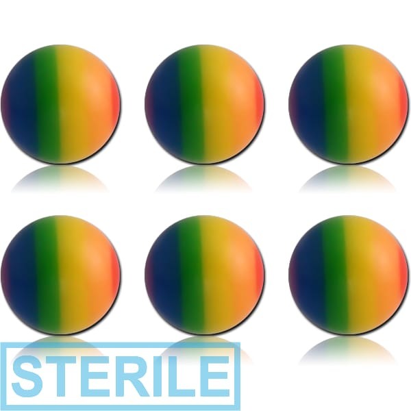 STERILE PACK OF 6 UV ACRYLIC RAINBOW BALLS