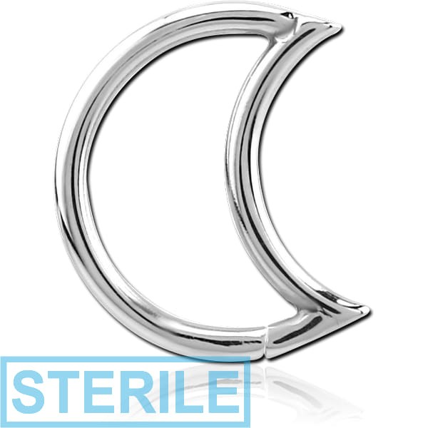 STERILE 14K WHITE GOLD OPEN SEAMLESS RING - MOON