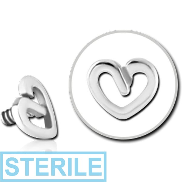 STERILE 14K WHITE GOLD ATTACHMENT FOR 1.2MM INTERNALLY THREADED PINS