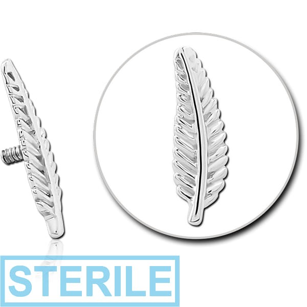STERILE 14K WHITE GOLD ATTACHMENT FOR 1.2MM INTERNALLY THREADED PINS